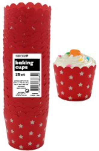 Baking Cups - Red Stars - Click Image to Close